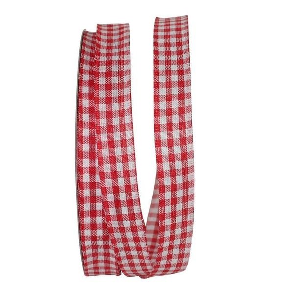 Reliant Ribbon Reliant Ribbon 90052W-065-05K Great Gingham 3 Value Wired Edge Ribbon - Red - 0.875 in. x 50 yards 90052W-065-05K